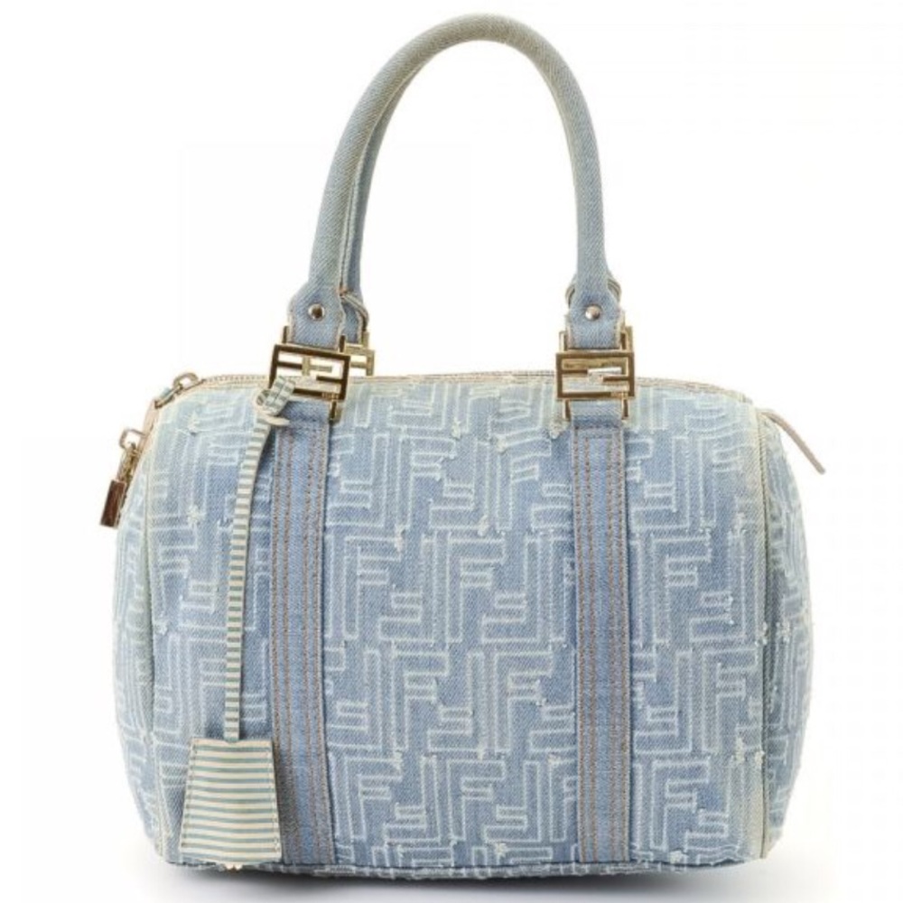 Authentic Fendi Denim Boston Bag